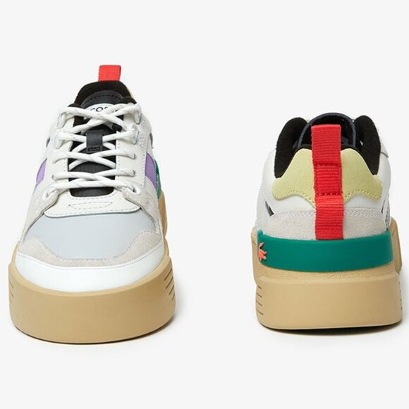 Women´s Lacoste L002 222 4 SFA Leather and Suede Colour-Pop Sneakers, Sz 6, used - Picture 3 of 12
